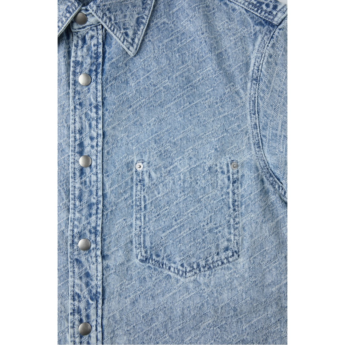 이로 셀로지 워시드 라이트 데님 숏 슬리브 셔츠 블루(Iro Celosie Washed Light Denim Short Sleeve Shirt Blue) - 5
