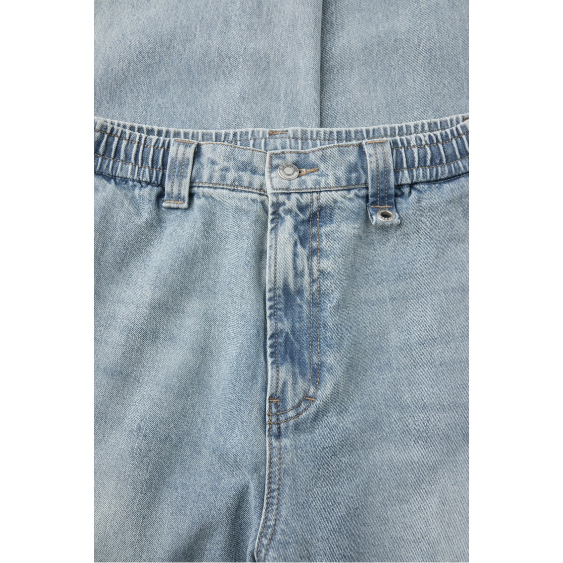 이로 밴딩 루즈핏 데님 팬츠 라이트 블루(Iro Banding Loose Fit Denim Pants Light Blue) - 4
