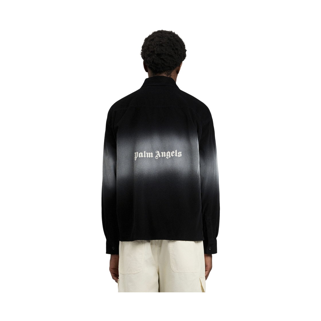 팜엔젤스 클래식 로고 루즈 오버셔츠 - 블랙 오프 화이트(Palm Angels Classic Logo Loose Overshirt - Black Off White) - 4