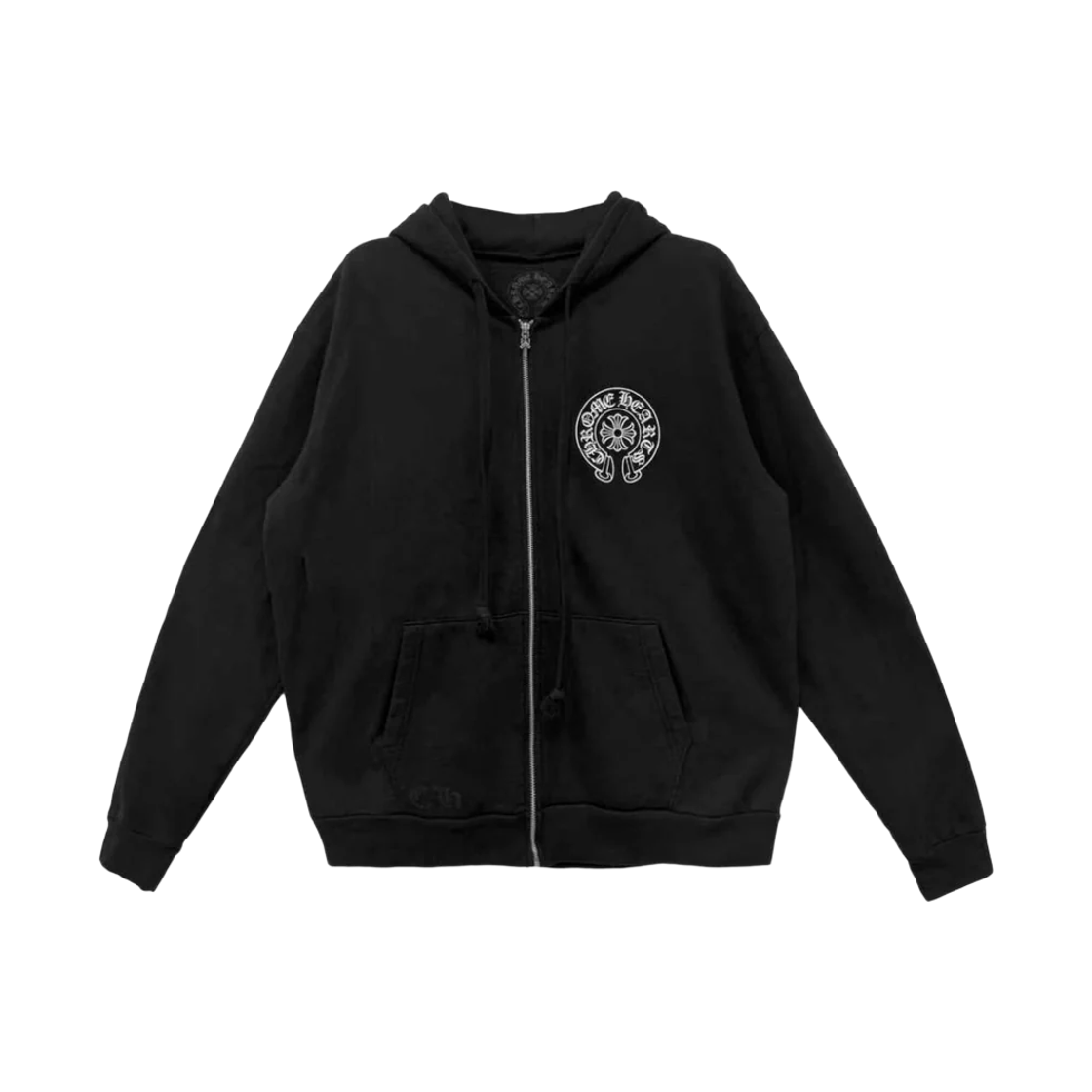 크롬하츠 홀스슈 플리스 집업 후드 블랙 - 오사카 한정(Chrome Hearts Horseshoe Fleece Zip-Up Hoodie Black - Osaka Exclusive) - 2