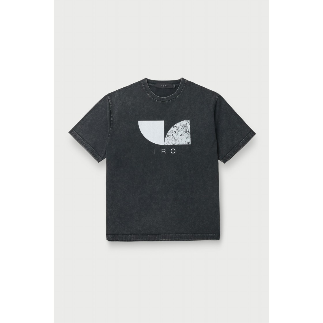 이로 서클 도형 로고 다잉 반팔 티셔츠 다크 그레이(Iro Circle Geometric Logo Dyed Short Sleeve T-Shirt Dark Gray) - 2