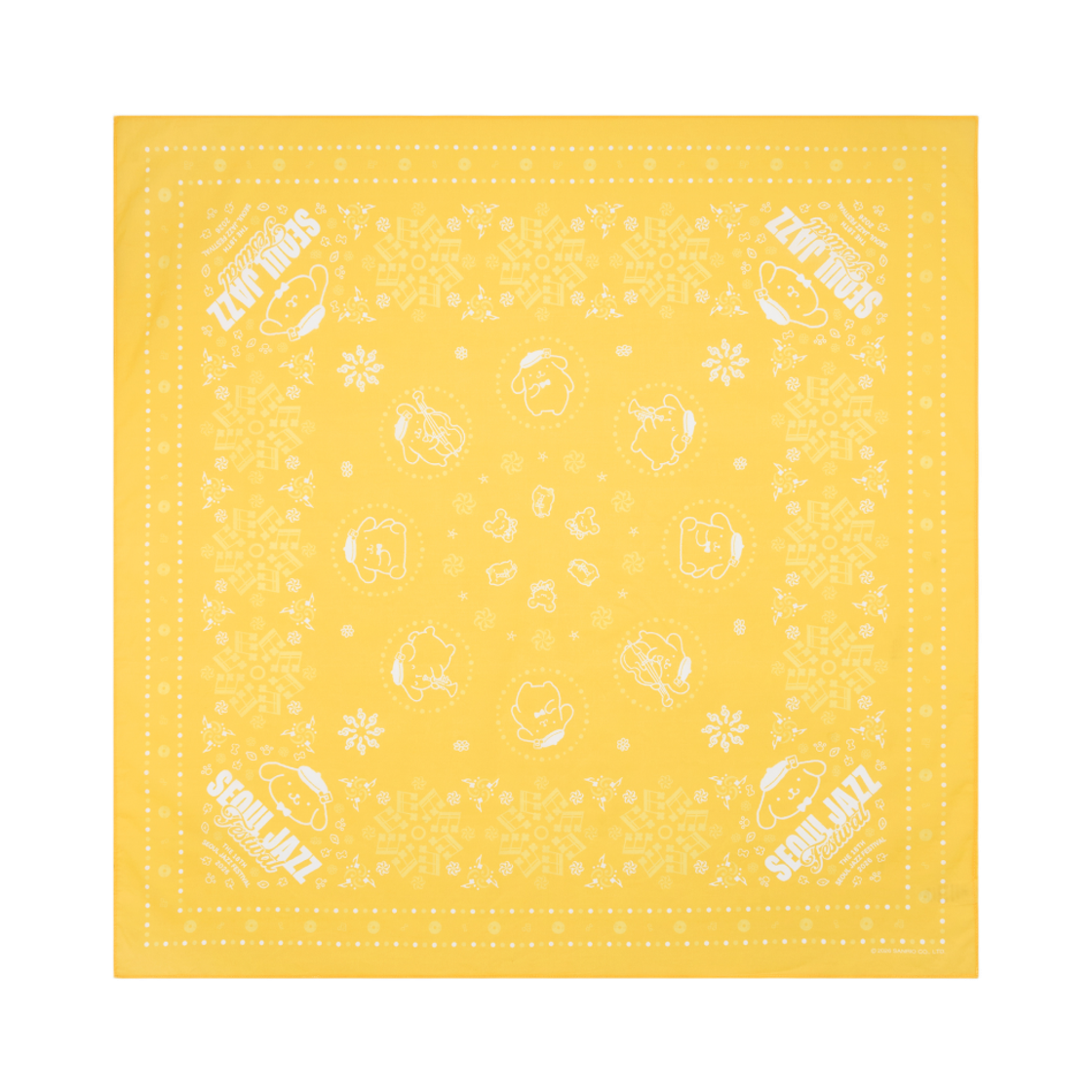 SJF x 폼폼푸린 반다나 - 옐로우(SJF X POMPOMPURIN BANDANA - YELLOW) - 1