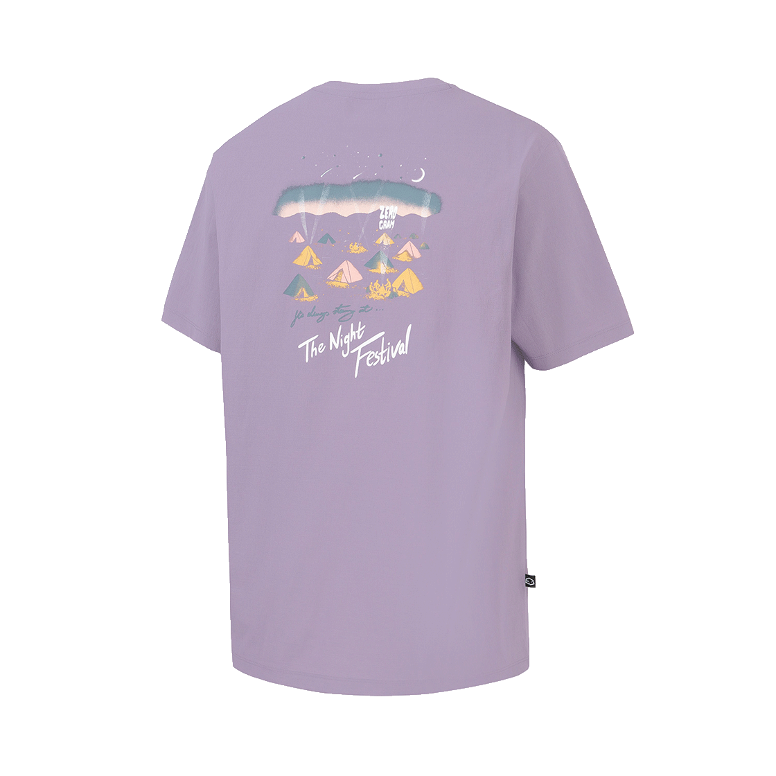 제로그램 NIGHT FESTIVAL Espol 백그래픽 반팔 티셔츠(ZEROGRAM Night Festival Espol Back Graphic SS Lilac)