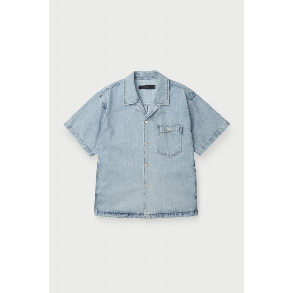 이로 슈쥬리 데님 반팔 셔츠 라이트 블루(Iro Szuree Denim Short Sleeve Shirt Light Blue) - 2