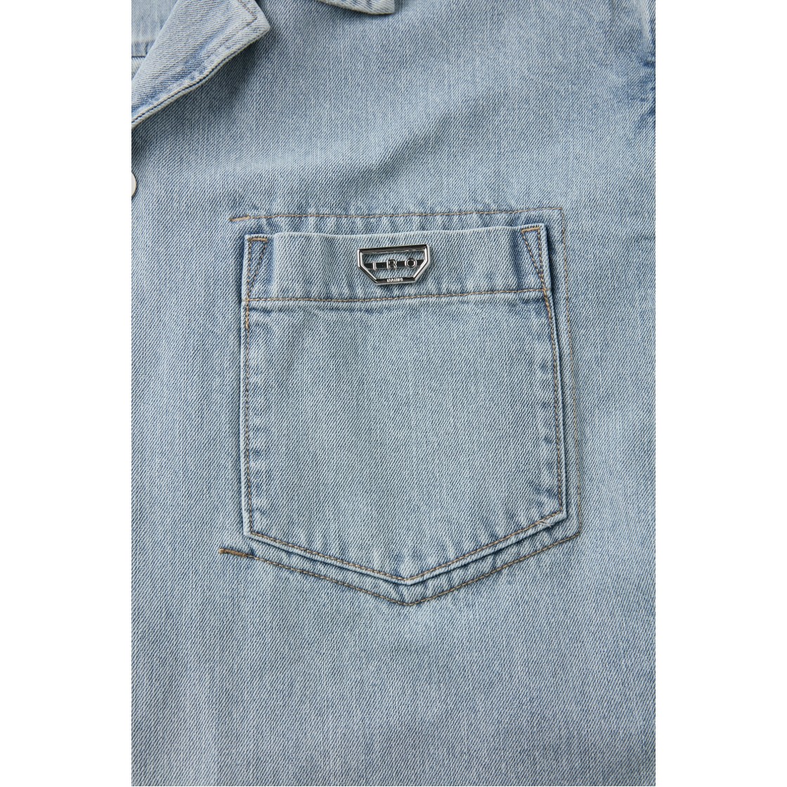 이로 슈쥬리 데님 반팔 셔츠 라이트 블루(Iro Szuree Denim Short Sleeve Shirt Light Blue) - 6