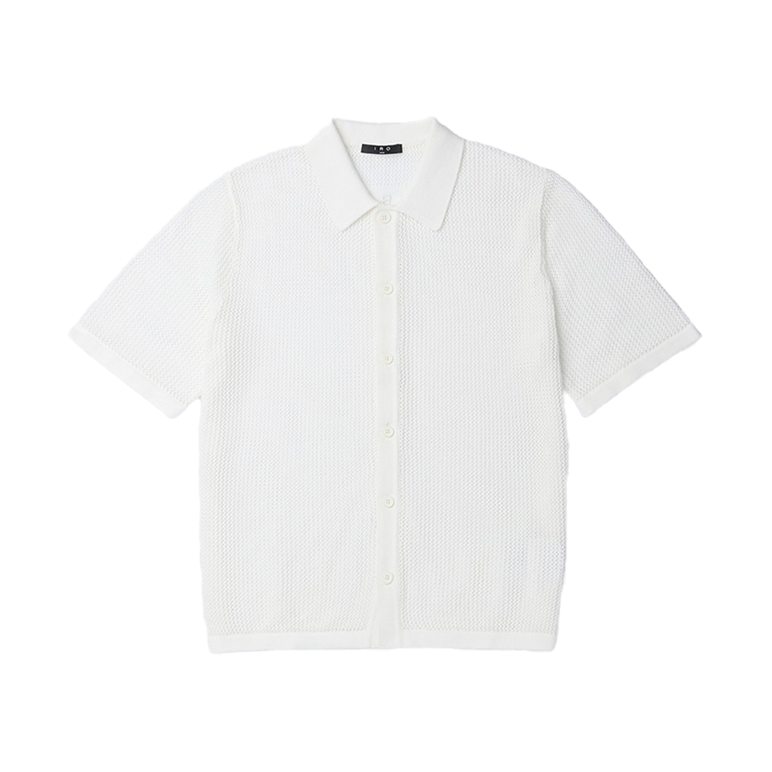 이로 브라치오 메쉬 텍스처 숏 슬리브 니트 화이트(Iro Bracio Mesh Texture Short Sleeve Knit White)