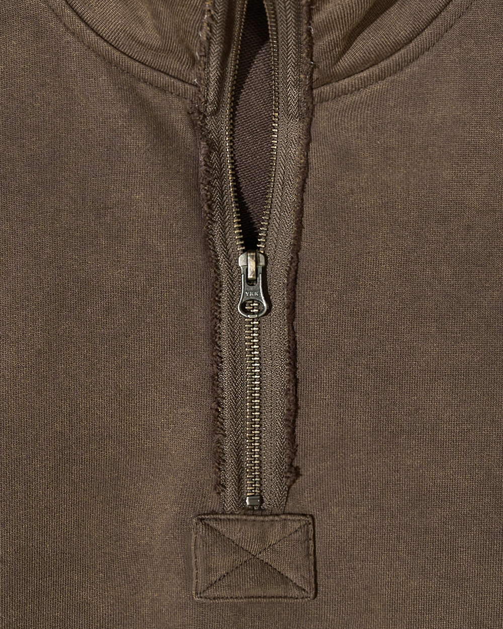 선데이세레머니 빈티지 하이넥 하프 집업 - 카키 브라운(Sunday Ceremony Vintage High Neck Half Zip-Up - Khaki Brown) - 4