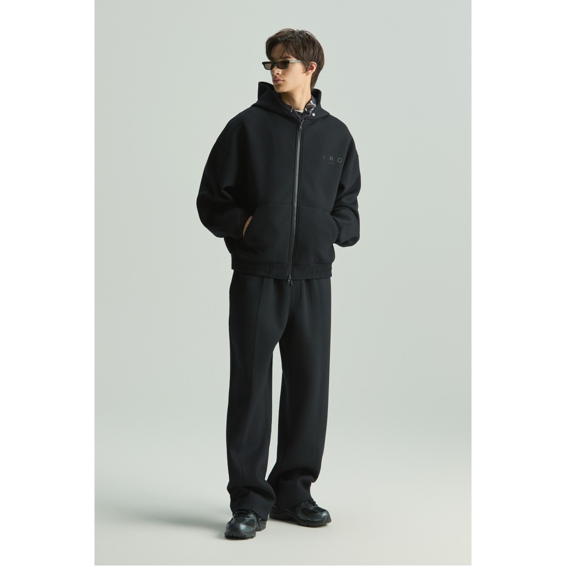 이로 바그 쿠션지 와이드 스트레이트 핏 팬츠 블랙(Iro Vague Cushion Fabric Wide Straight Fit Pants Black) - 3