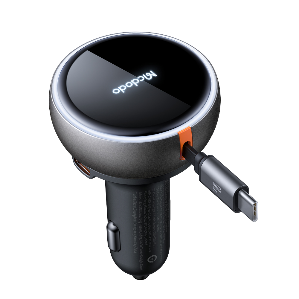맥도도 80W C타입 케이블 일체형 차량용 2포트 고속충전기 CC485(Mcdodo 80W Type C 2-Port Car Charger with Retractable Cable CC485) - 4