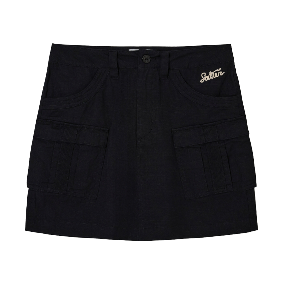 세터 우먼 립스탑 카고 미니 스커트 블랙(SATUR W Ripstop Cargo Mini Skirt Black) - 1