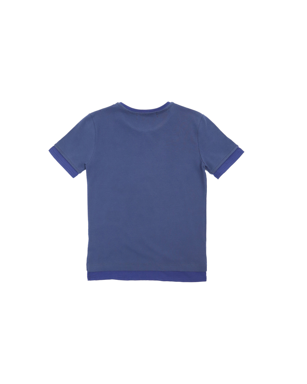 미와이후 투톤 레이어드 슬림 티셔츠 네이비 – 딥 네이비(Miyhoo Two-Tone Layered Slim T-Shirt Navy – Deep Navy) - 2