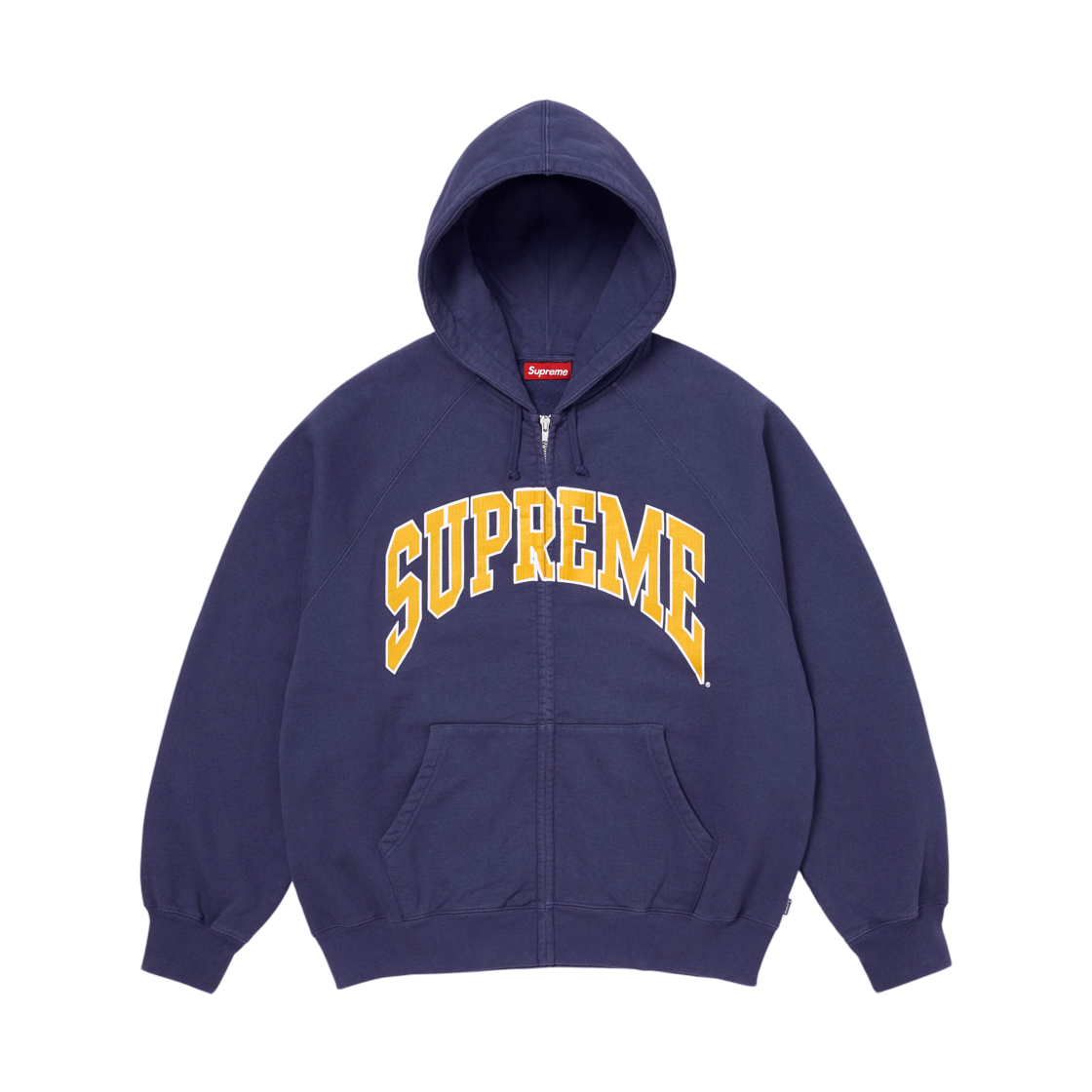 슈프림 크랙 래글런 집업 후드 스웨트셔츠 워시드 네이비 - 26SS(Supreme Cracked Raglan Zip Up Hooded Sweatshirt Washed Navy - 26SS)