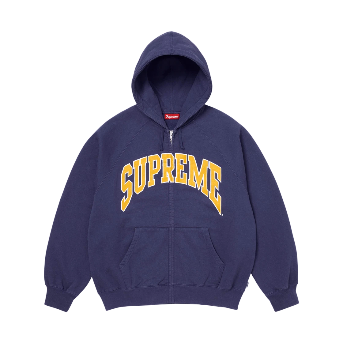 Supreme Supreme Cracked Raglan Zip Up Hooded Sweatshirt Washed Navy - 26SS · S