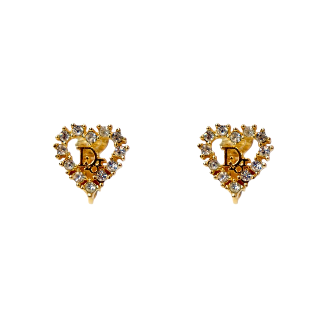 ITLJWG6D28DN Dior Cubic Heart Oblique Gold Earrings A-B51405