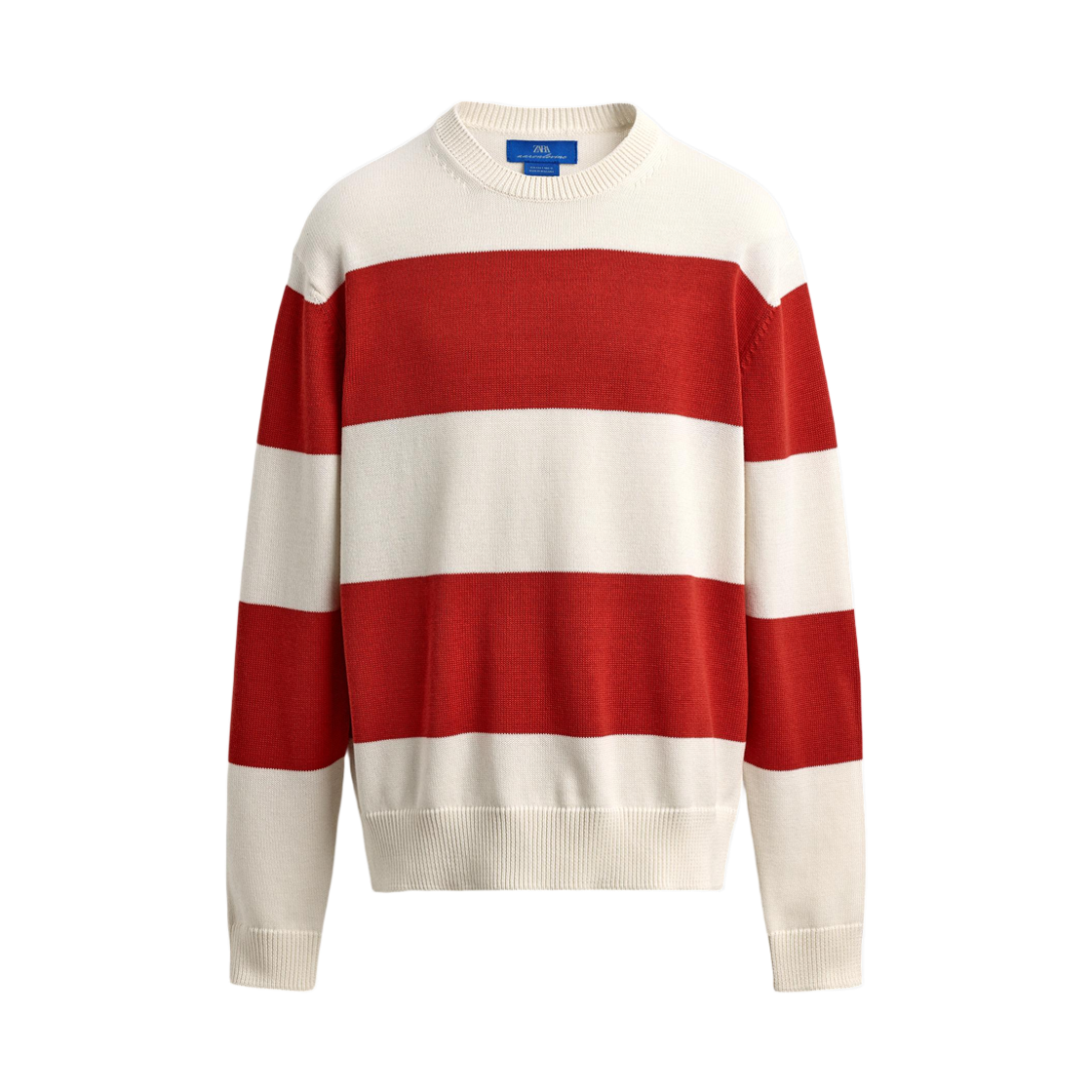 3332/412/067 Zara x Aaron Levine Striped Jacquard Sweater Cream Red