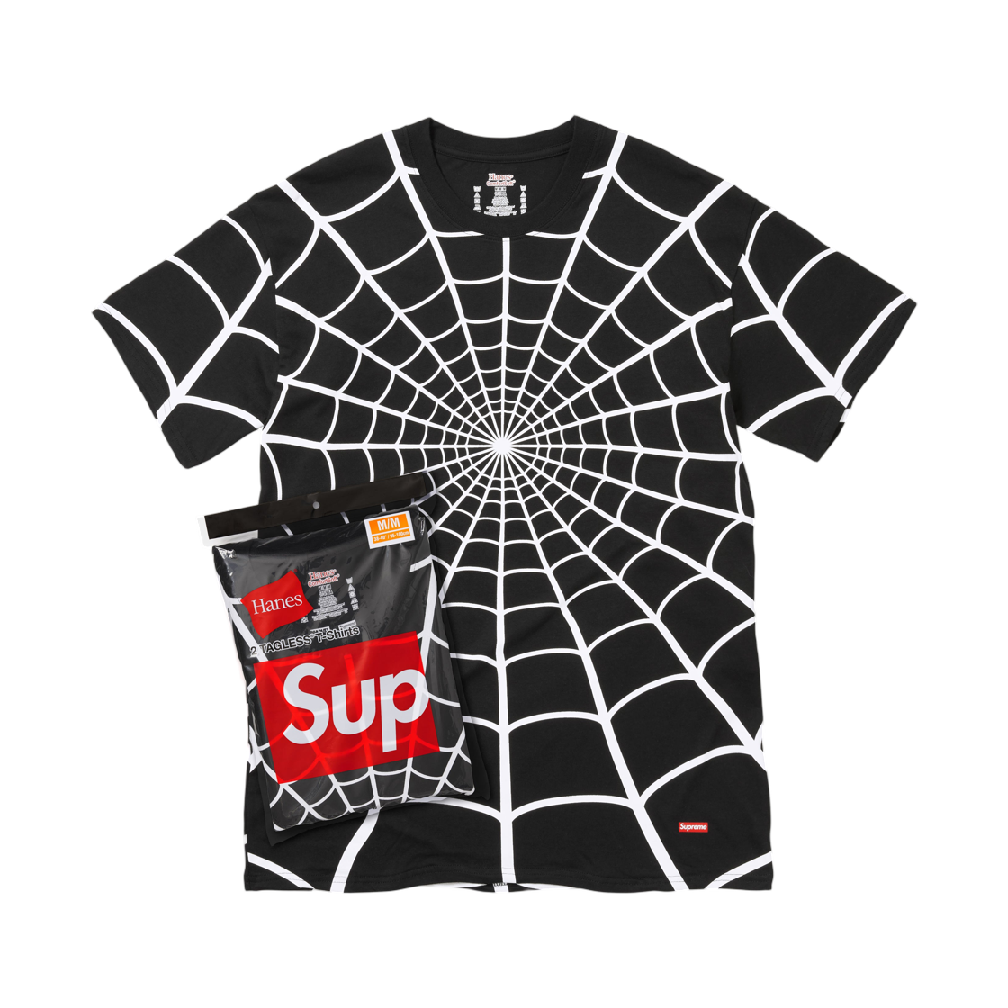 슈프림 x 헤인즈 스파이더맨 태그리스 티셔츠 블랙 (2개입) - 26SS(Supreme x Hanes Spider-Man Tagless T-Shirt Black (2 Pack) - 26SS)