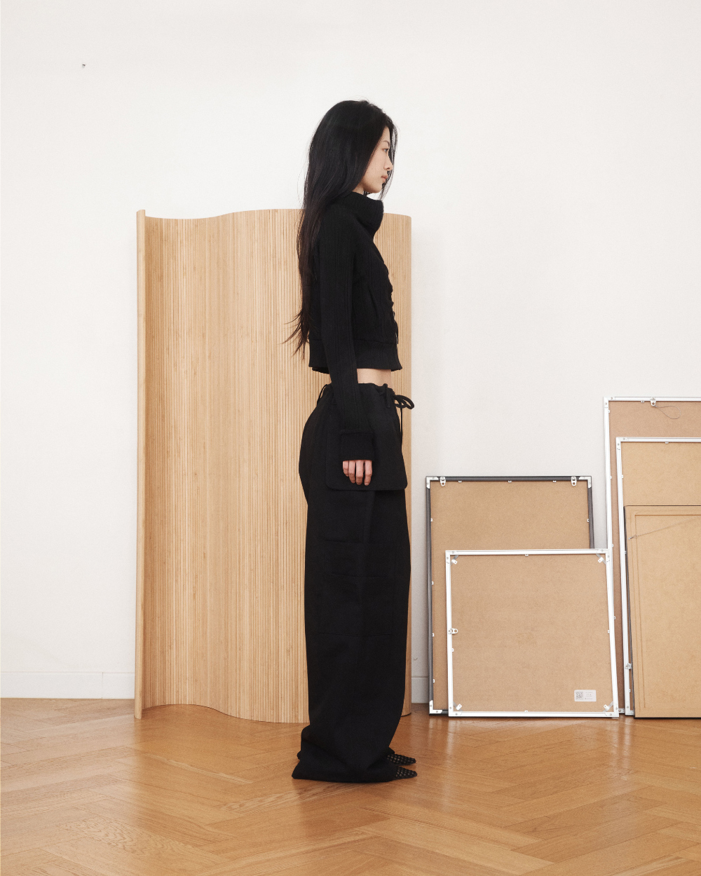 미와이후 아웃사이드 카고 팬츠 블랙(Miyhoo Outside Wide Cargo Pants Black) - 5