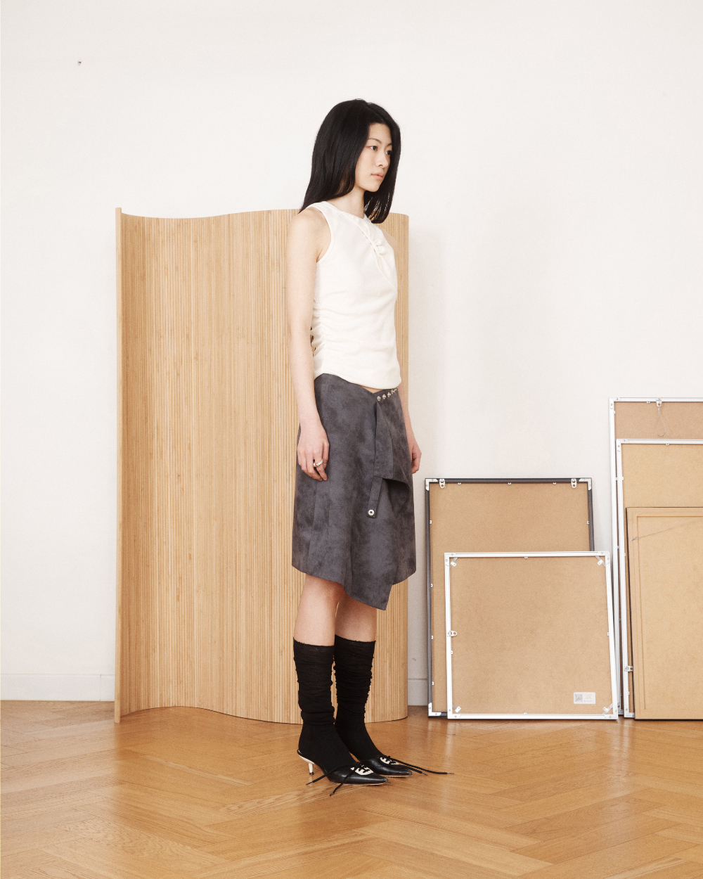미와이후 레이어드 셔링 슬리브리스 아이보리(Miyhoo Layered Shirring Sleeveless Ivory) - 4