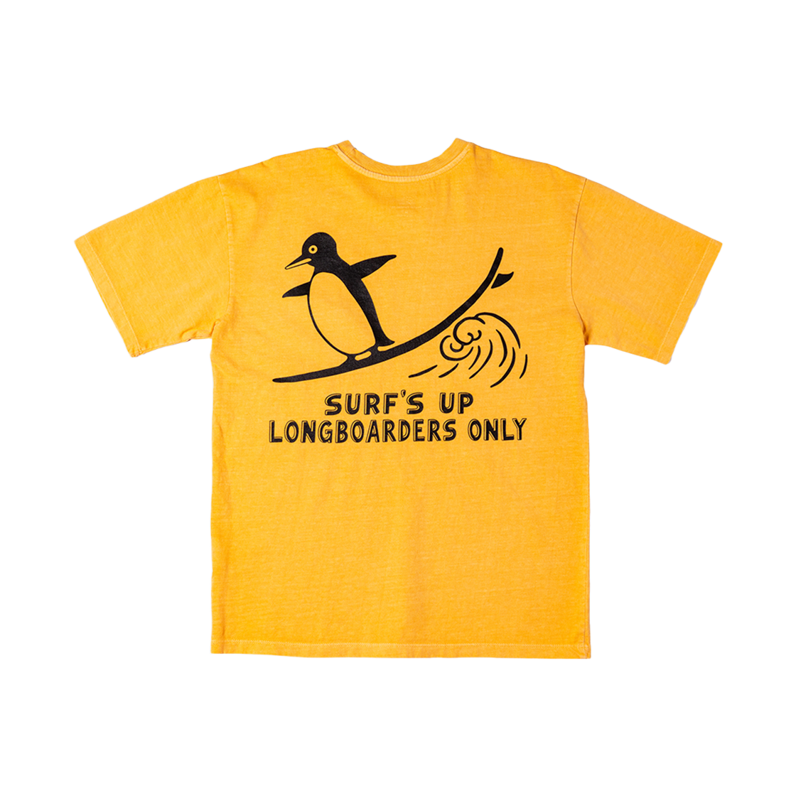 빅웨이브 컬렉티브 서프스업 펭귄 반팔 티셔츠 옐로우(BIGWAVE COLLECTIVE Surf'S Up Penguin Tee Yellow)