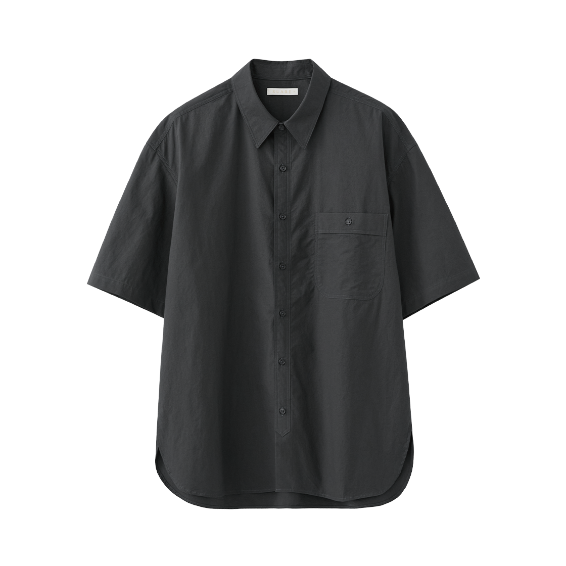 (W) 수아레 우먼 보이 오버핏 하프 셔츠 차콜((W) Suare Women Boy Oversized Half Shirt Charcoal)