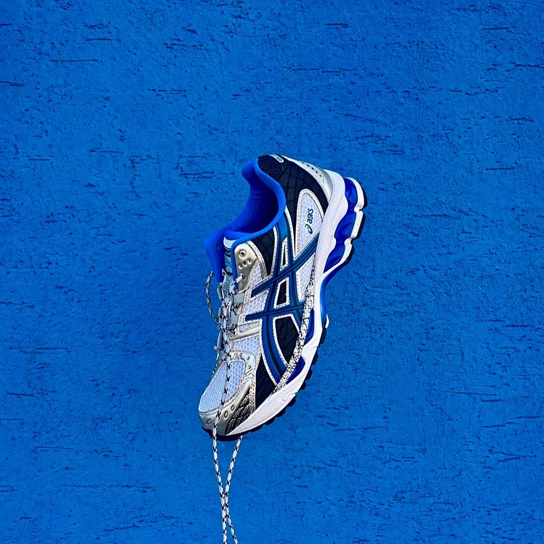 Asics Gel-Nimbus 10.1 White Directoire Blue 착용 스타일 - 1