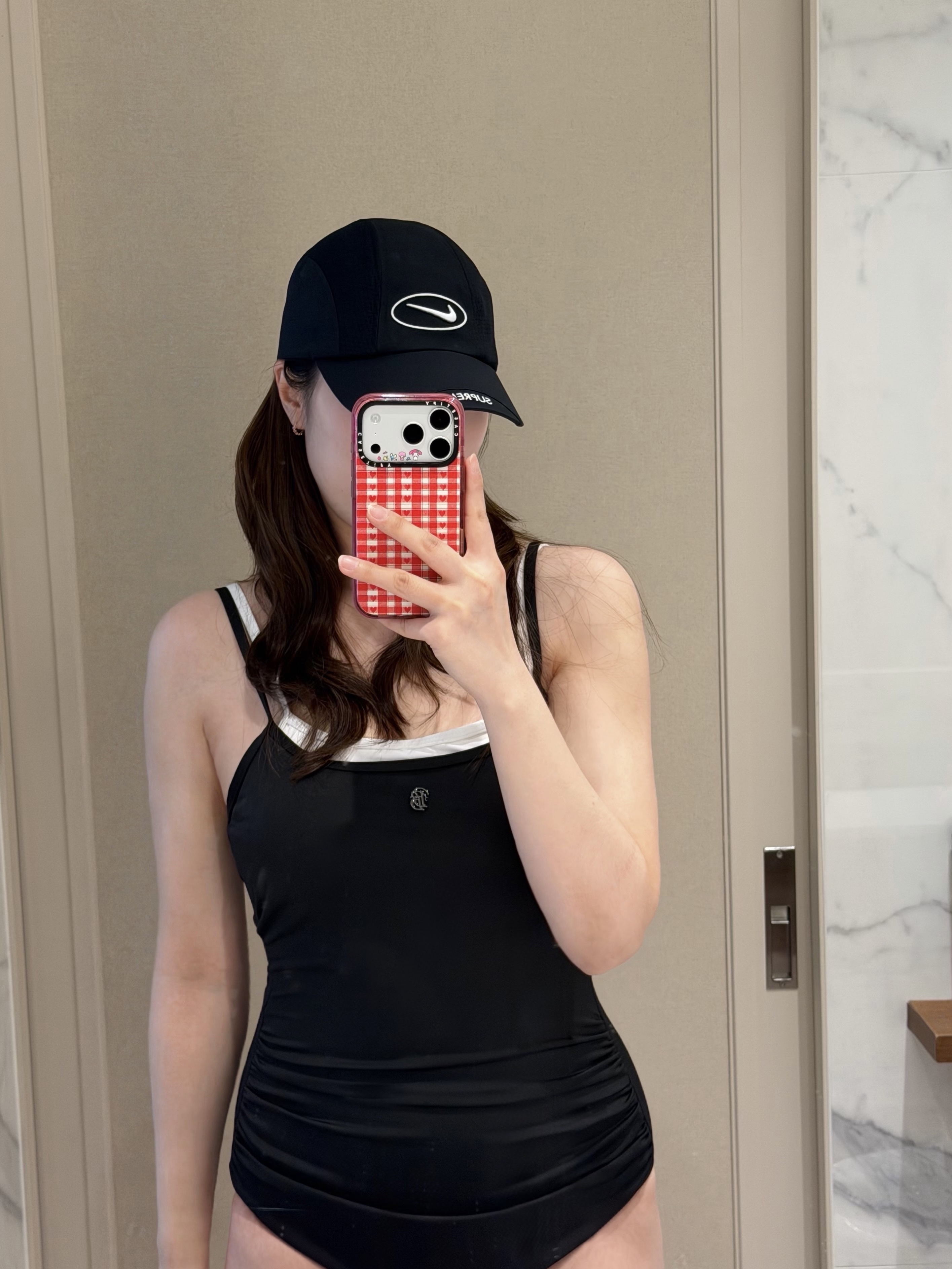 Supreme x Nike Running Hat Black - 25SS 착용 스타일