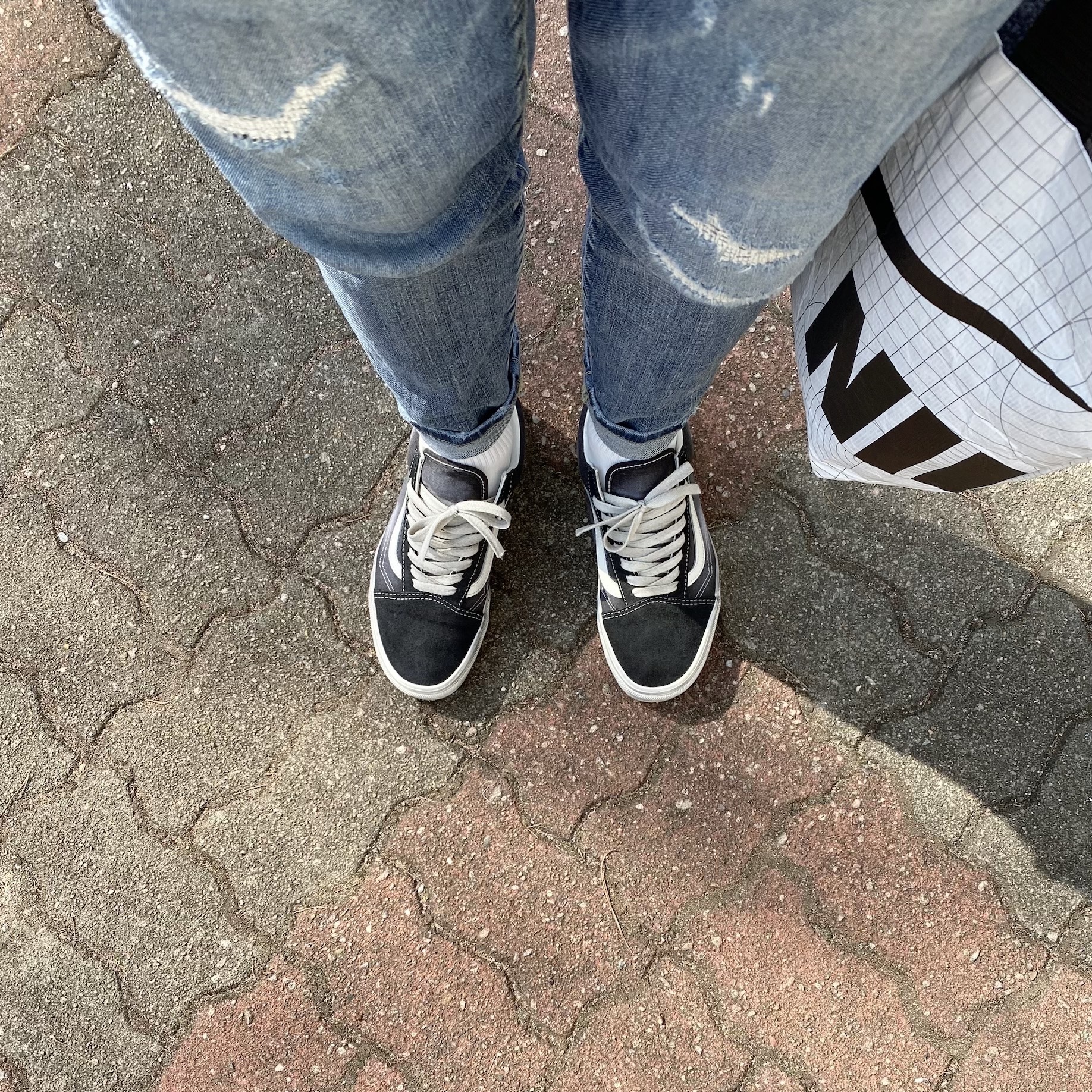 Vans Old Skool Wave Washed Black 착용 스타일