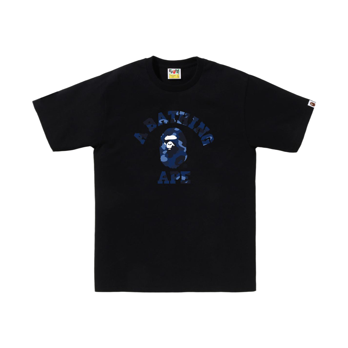 베이프 컬러 카모 컬리지 티셔츠 블랙 네이비(BAPE Color Camo College T-Shirt Black Navy) - 1