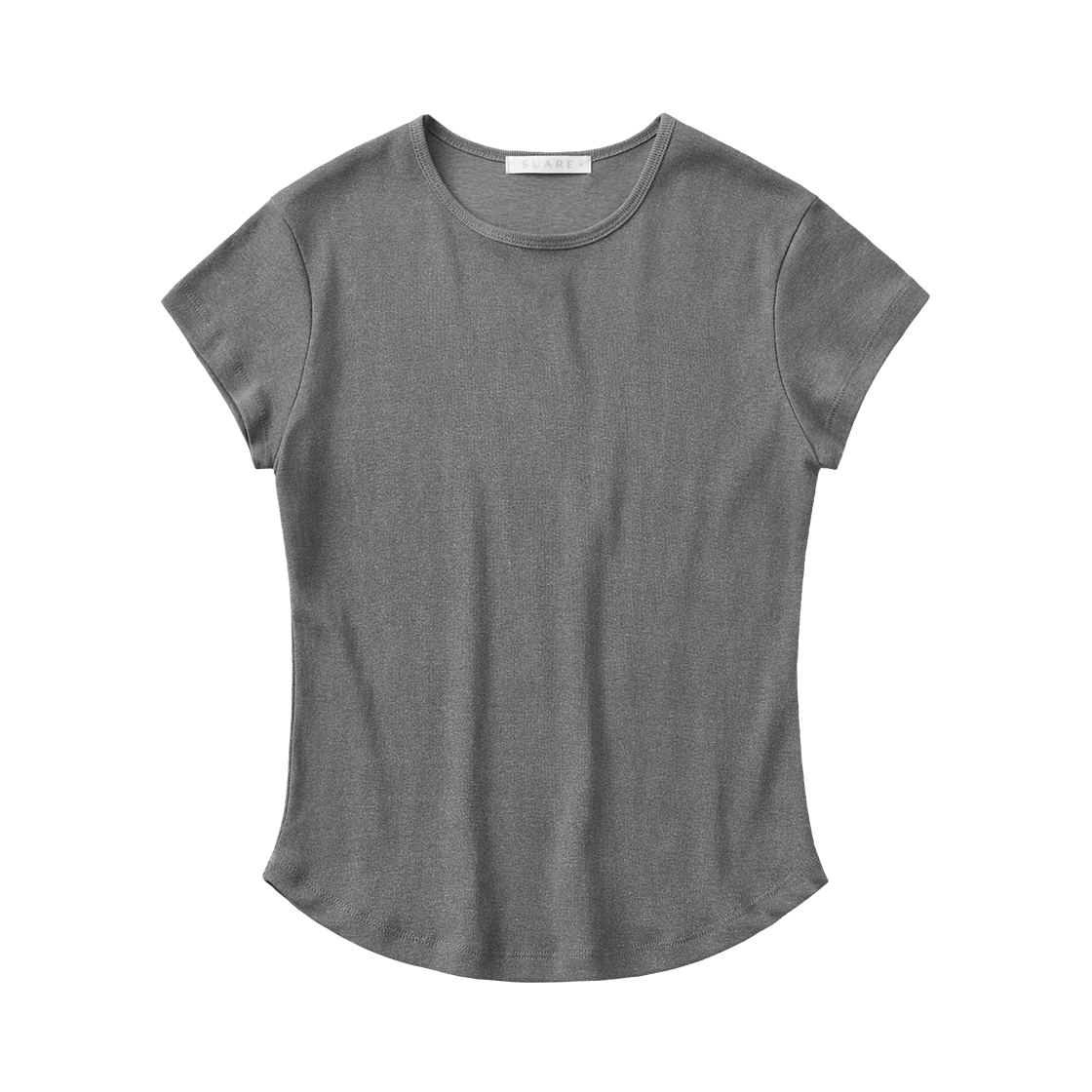 SBF2TS03WGY (W) Suare Women Pigment Curve Line Short Sleeve Gray