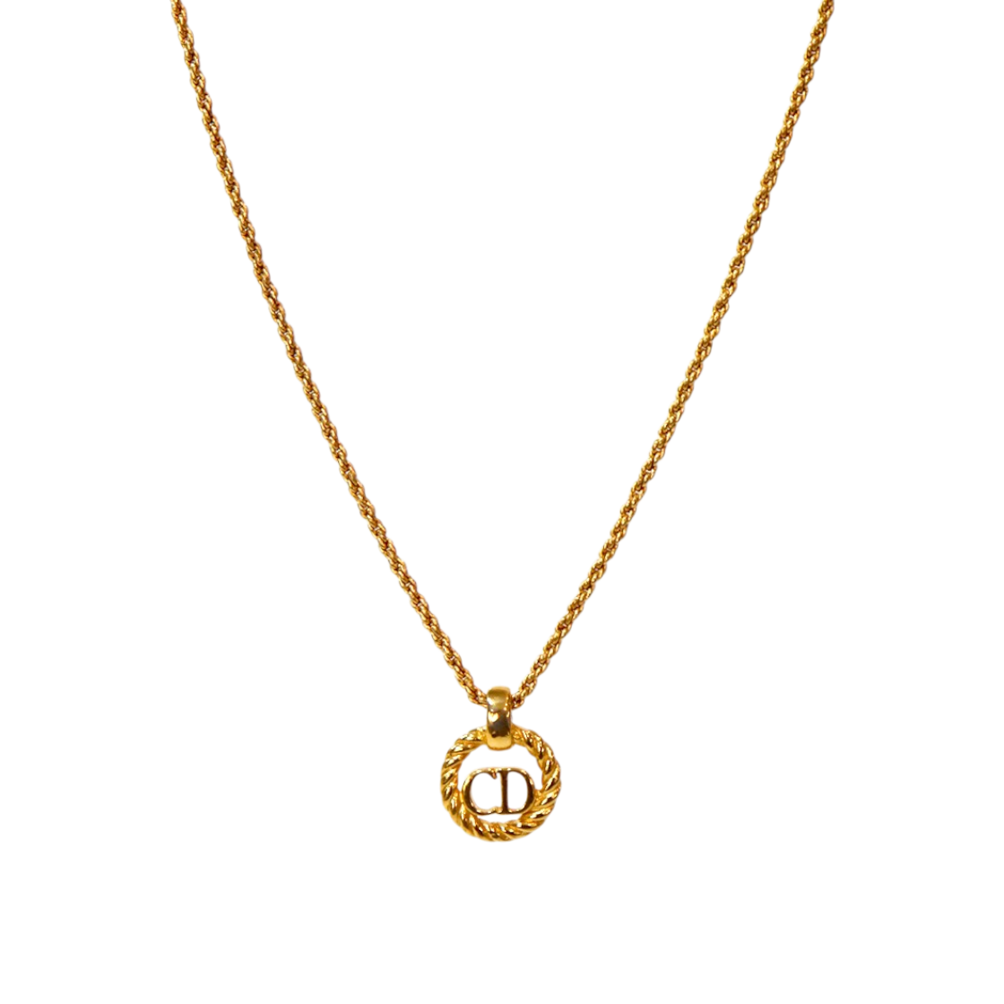 IT6DL69F4KU8 Dior Round CD Gold Necklace A-B54952