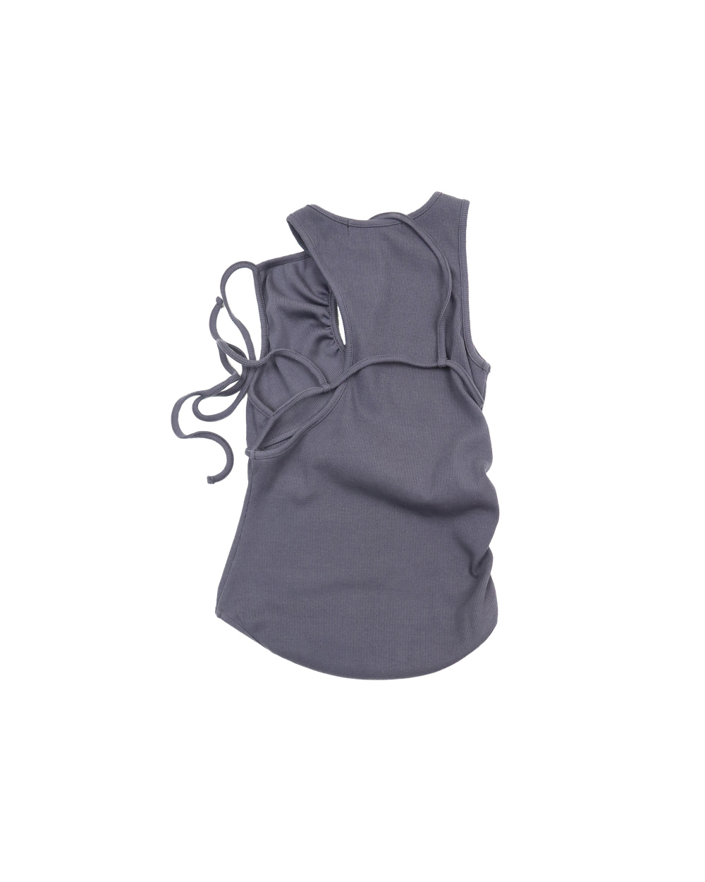 미와이후 레이어드 셔링 슬리브리스 차콜(Miyhoo Layered Shirring Sleeveless Charcoal) - 2