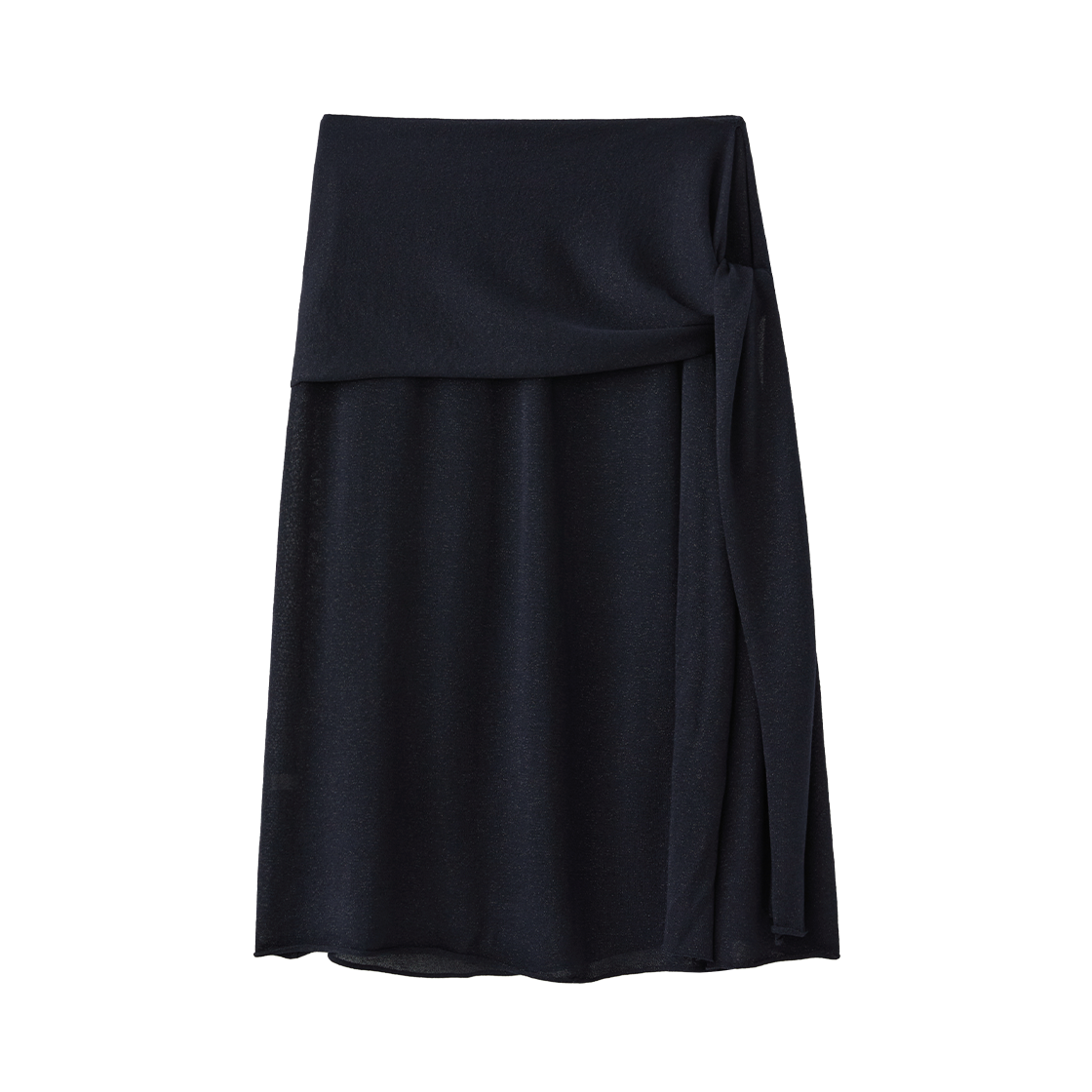 (W) 수아레 우먼 텐셀 레이어드 니트 스커트 네이비((W) Suare Women Tencel Layered Knit Skirt Navy)