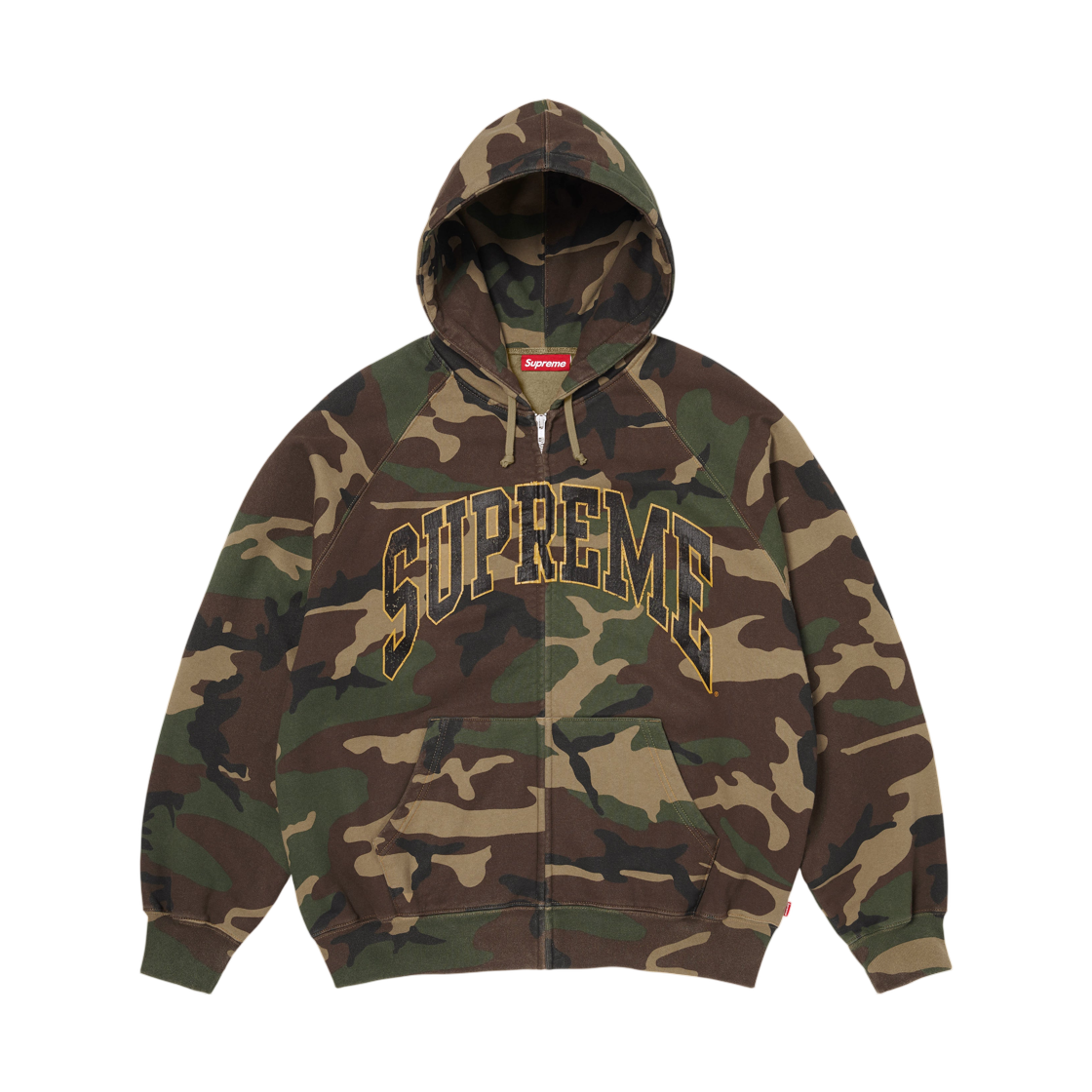 슈프림 크랙 래글런 집업 후드 스웨트셔츠 우드랜드 카모 - 26SS(Supreme Cracked Raglan Zip Up Hooded Sweatshirt Woodland Camo - 26SS) - 1