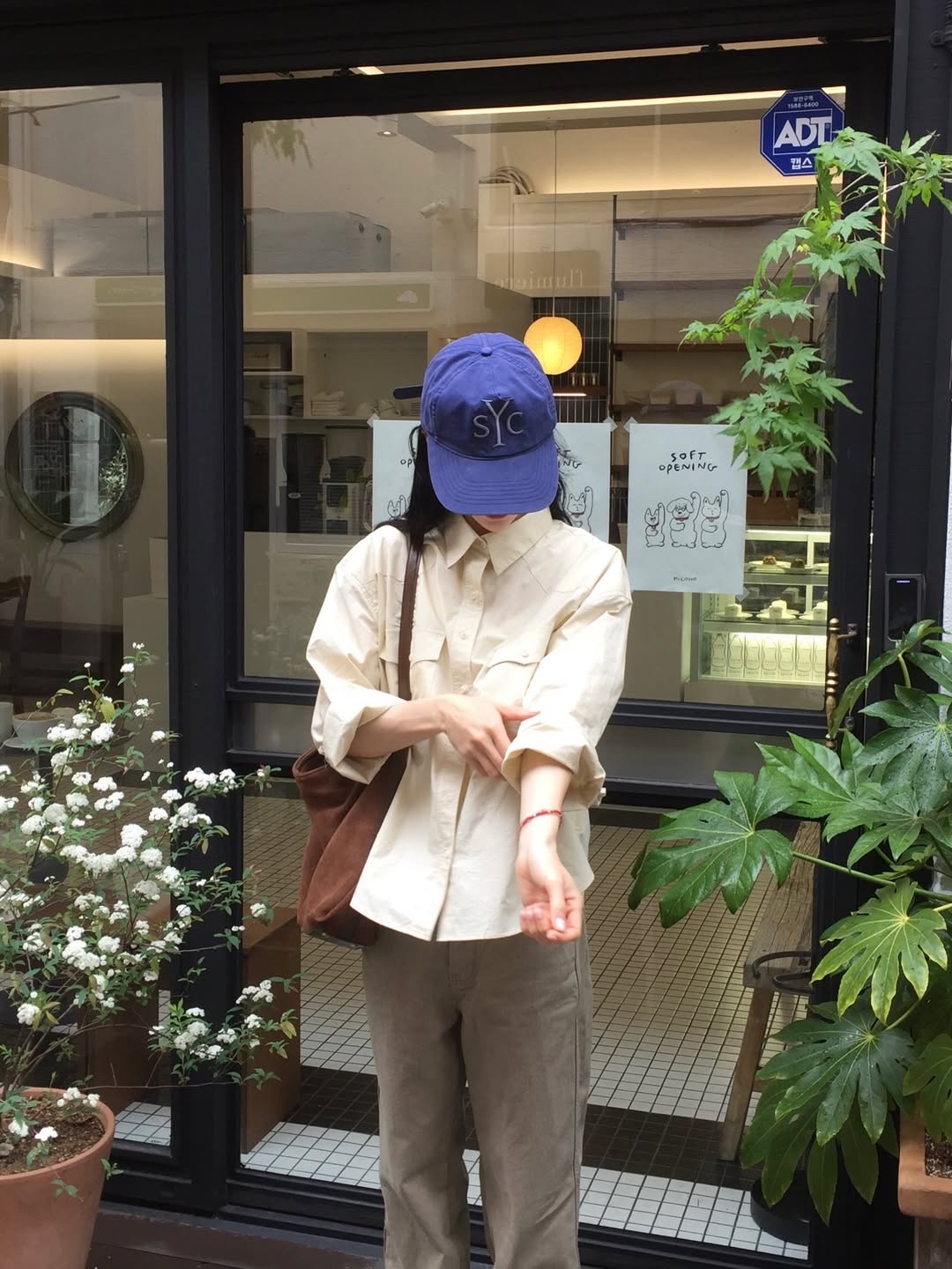 Sunday Ceremony Syc Logo 5 Panel Cotton Cap - Blue 착용 스타일 - 1