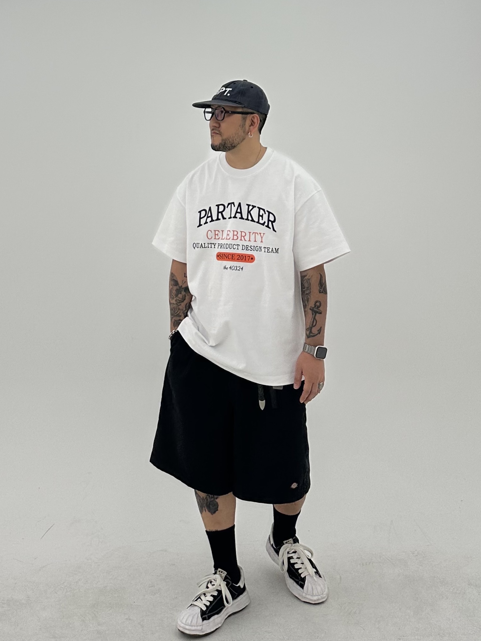 Gallery Dept. Dept. Hat Navy, Maison Mihara Yasuhiro Blakey OG Sole Canvas Low-top Sneakers Black White 착용 스타일 - 2