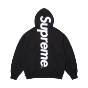 Supreme Satin Applique Hooded Sweatshirt Black - 26SS