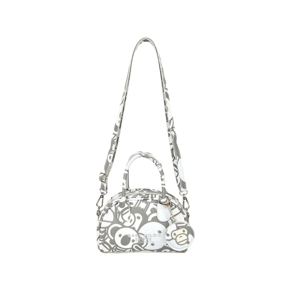 - BAPE Baby Milo Small Boston Bag #2 Silver