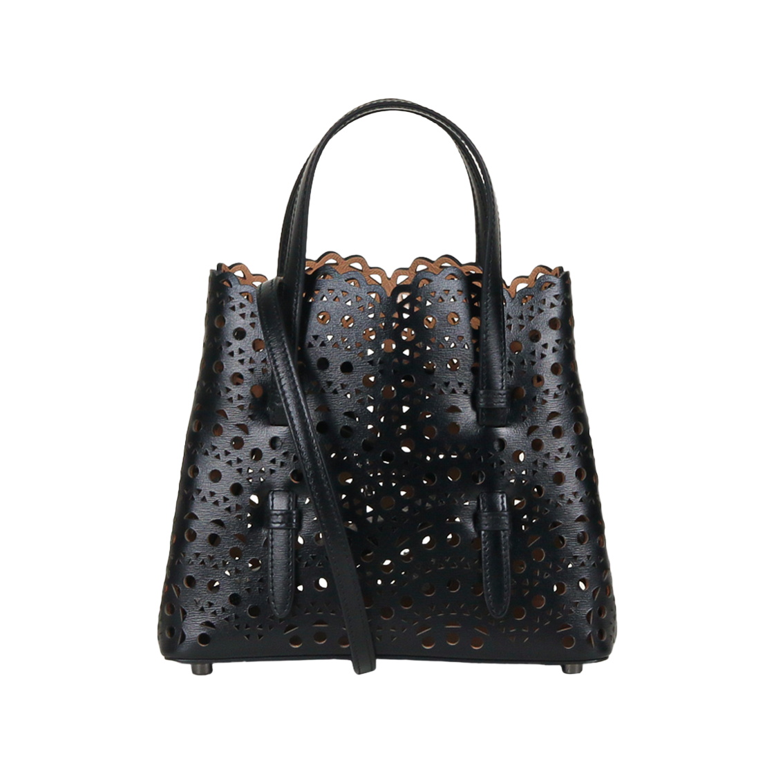 AA1S06720C0A44 999 [25% 쿠폰] Alaia Mina 20 Bag in Vienne Wave Lux Calfskin Black