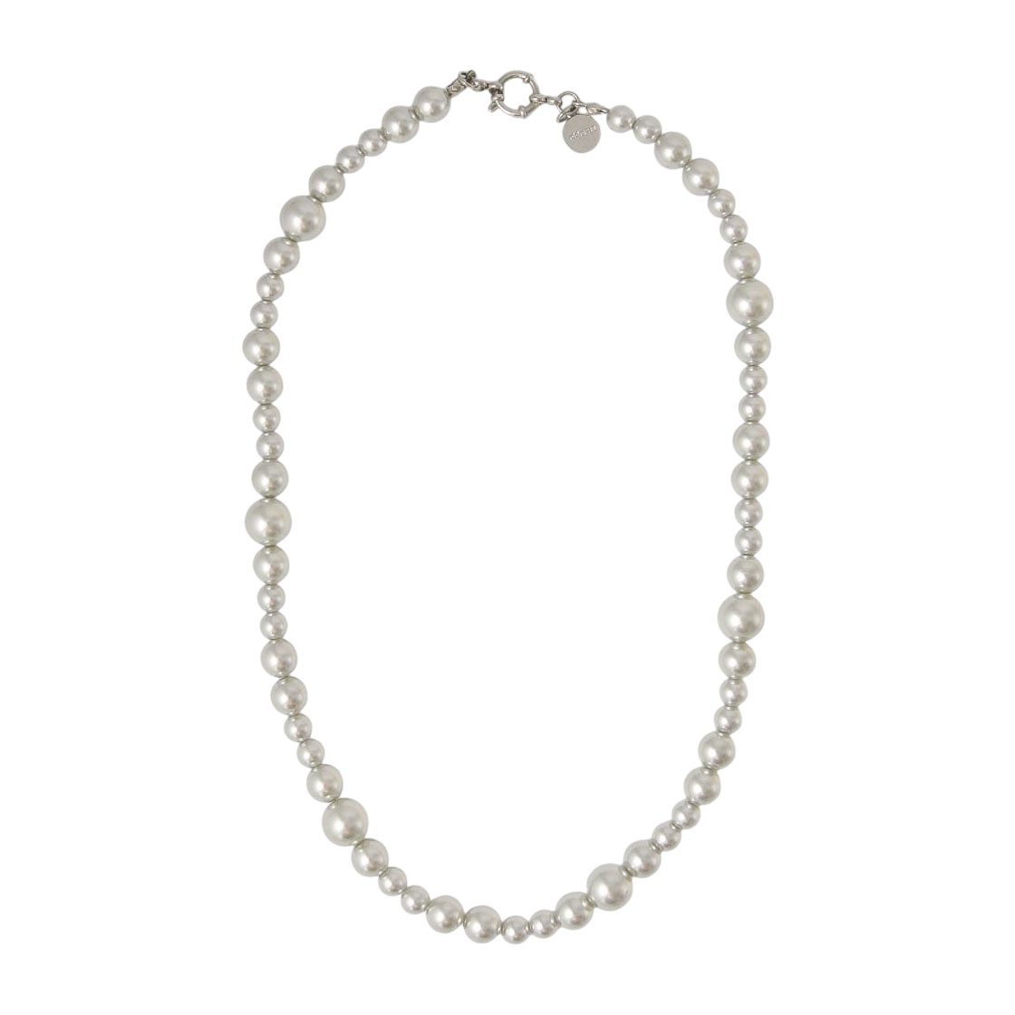 18N0010 OBJET213 Bubble Metallic Silver Necklace