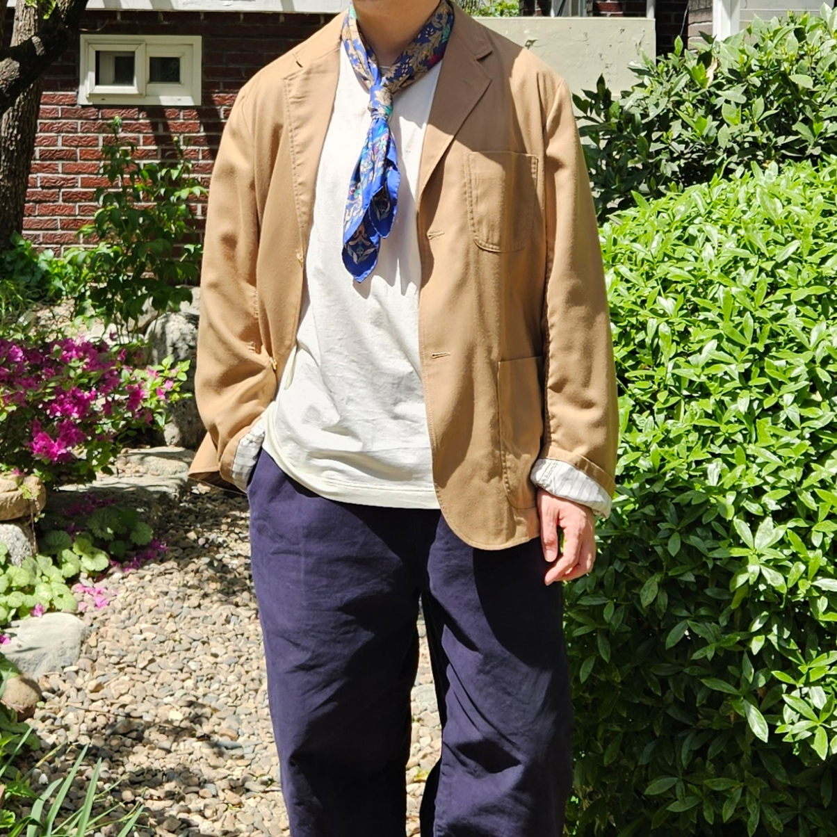Nanamica Chino Jacket Khaki, Paraboot Reims Black 착용 스타일 - 2
