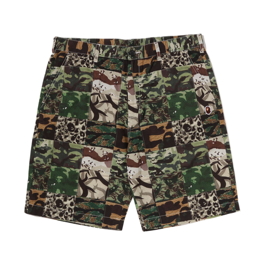베이프 카모 패치워크 쇼츠 그린(BAPE Camo Patchwork Shorts Green)