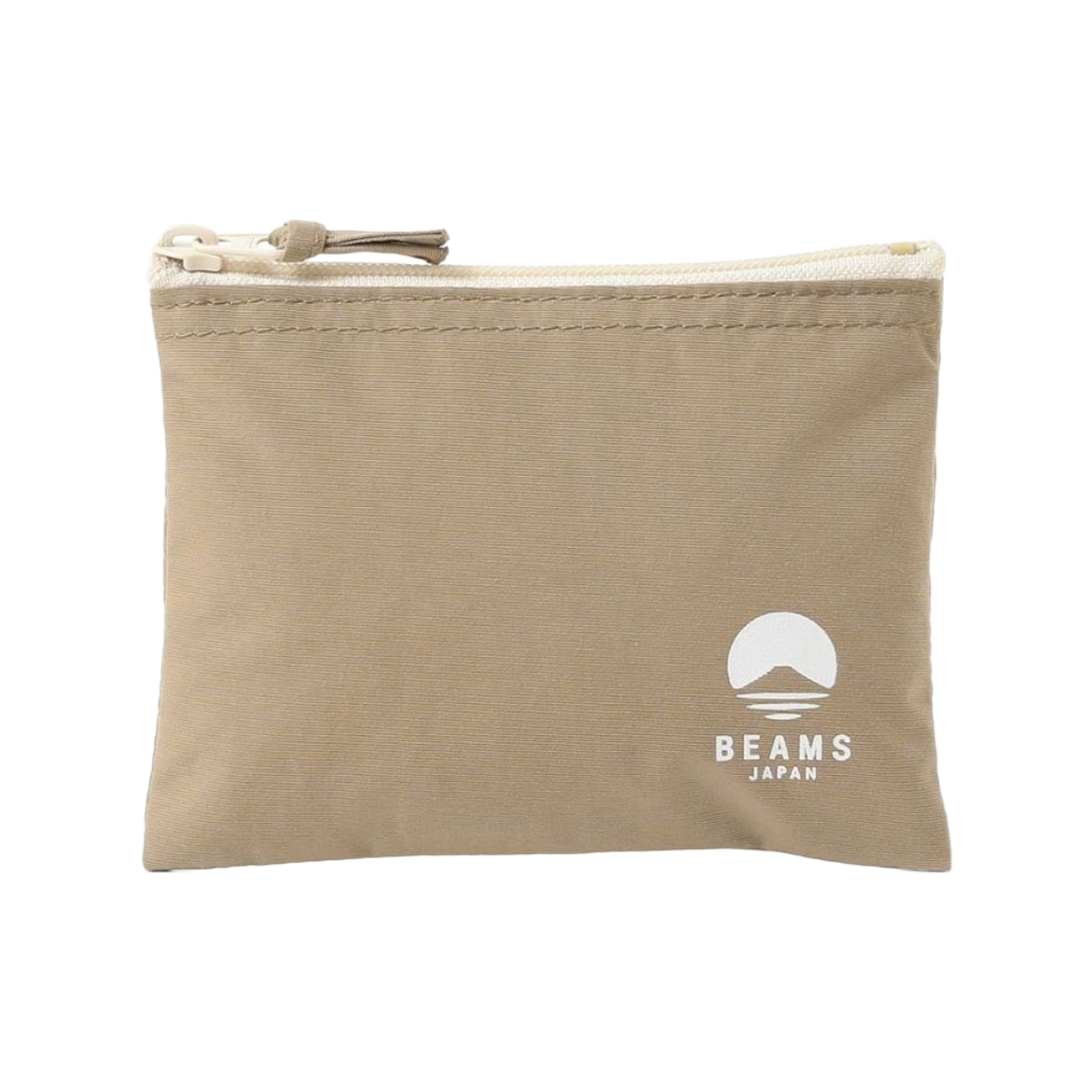빔스 재팬 로고 플랫 파우치 M 베이지(Beams Japan Logo Flat Pouch M Beige) - 1
