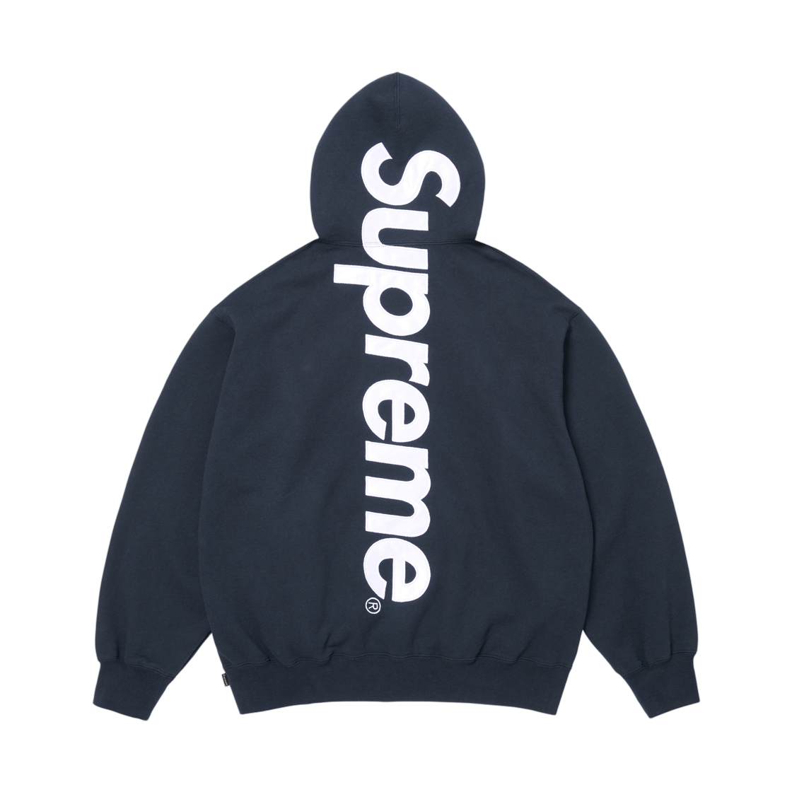 - Supreme Satin Applique Hooded Sweatshirt Navy - 26SS