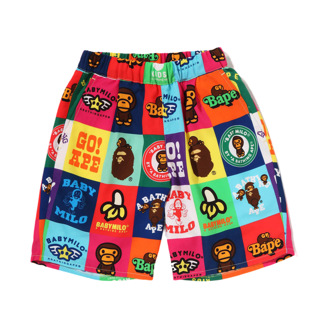 (키즈) 베이프 베이비 마일로 패치워크 쇼츠 멀티((Kids) BAPE Baby Milo Patchwork Shorts Multi)
