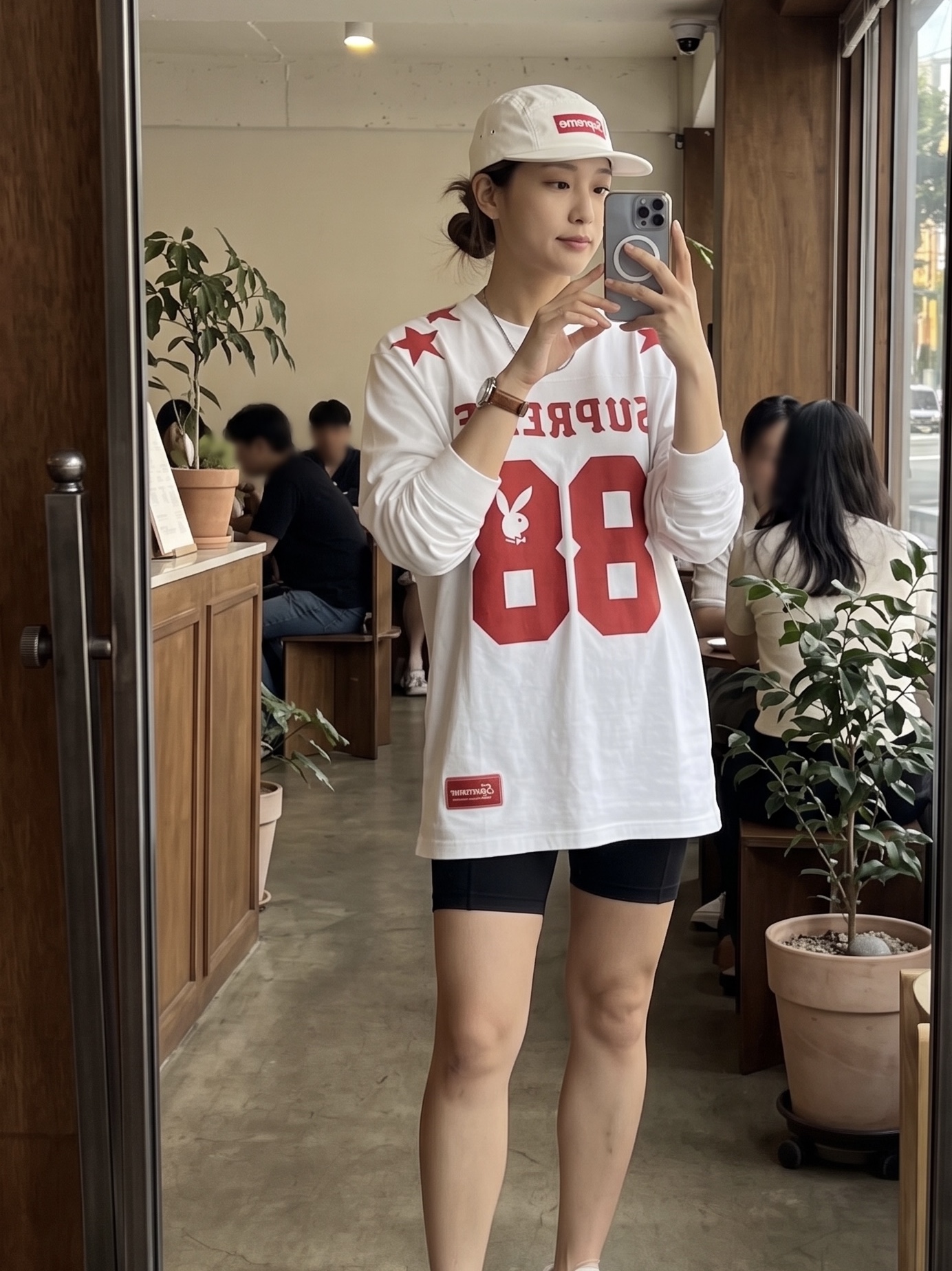 Supreme x Playboy L/S Football Top White - 26SS 착용 스타일