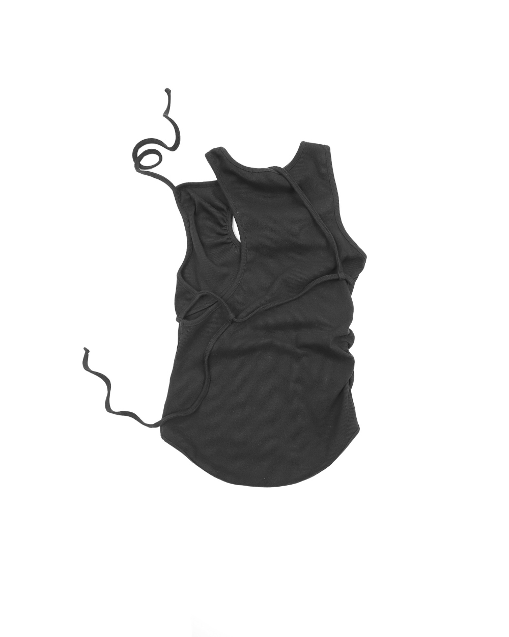 미와이후 레이어드 셔링 슬리브리스 블랙(Miyhoo Layered Shirring Sleeveless Black) - 2