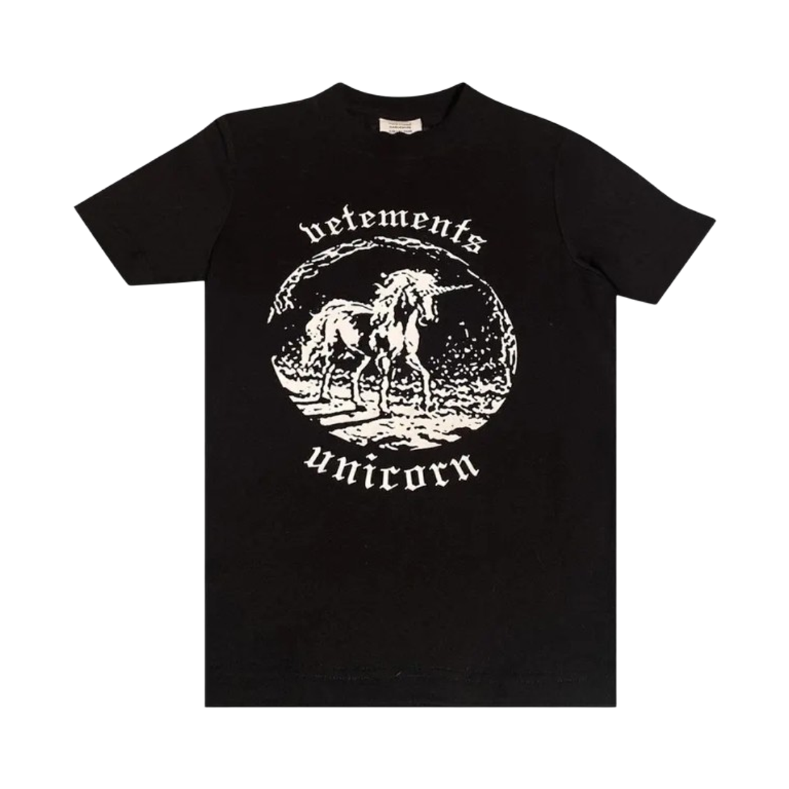 베트멍 더블 유니콘 티셔츠 블랙(Vetements Double Unicorn T-Shirt Black)