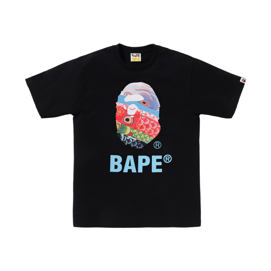 - BAPE Carp Streamer Photo Ape Head T-Shirt Black