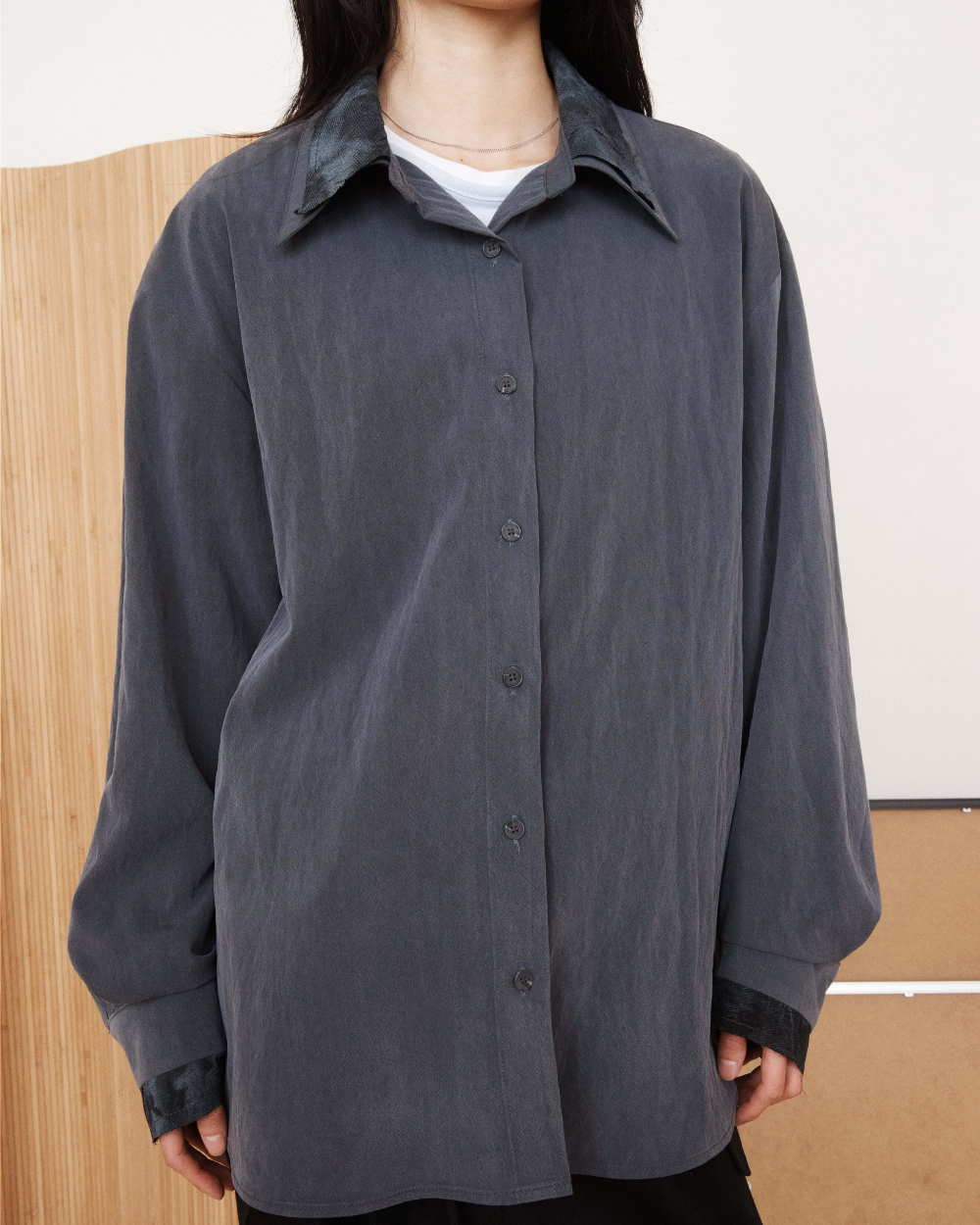 미와이후 소프트 레이어드 오버 셔츠 차콜(Miyhoo Soft Layered Over Shirt Charcoal) - 6