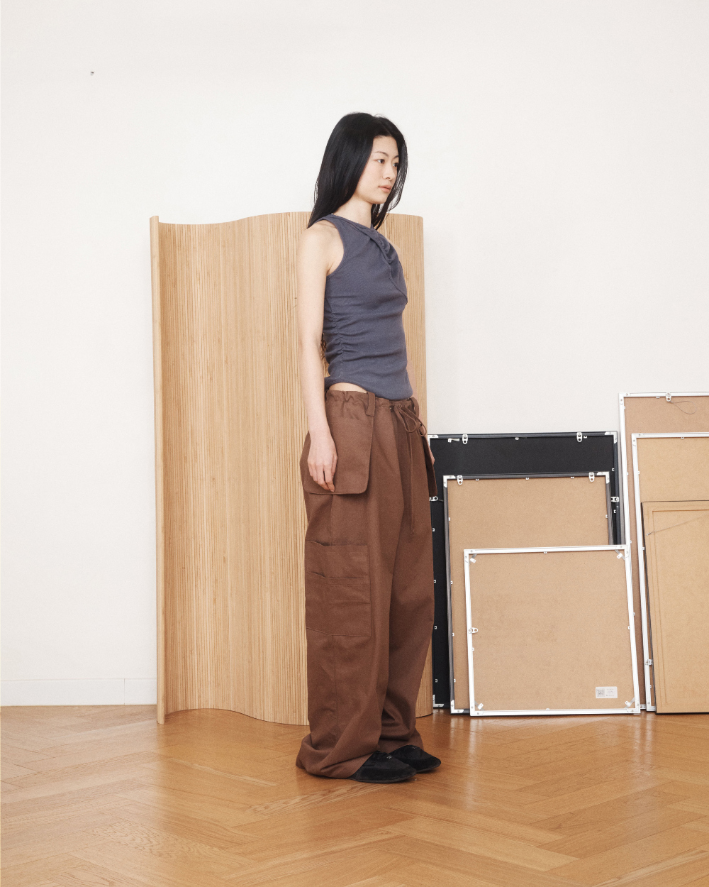 미와이후 아웃사이드 카고 팬츠 브라운(Miyhoo Outside Wide Cargo Pants Brown) - 4